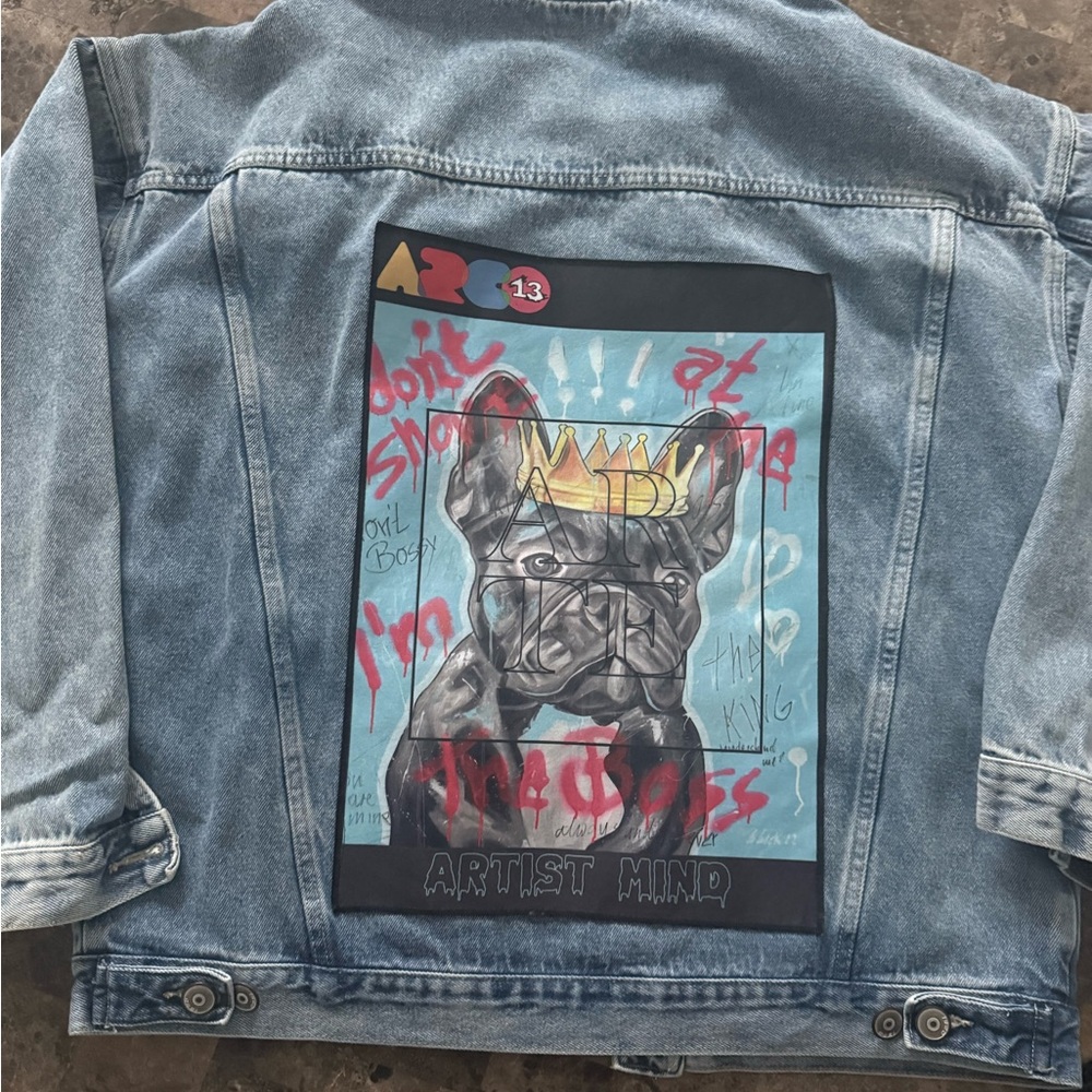 RARE!  Denim Jacket with artwork by Sabrina Seck